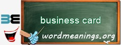 WordMeaning blackboard for business card